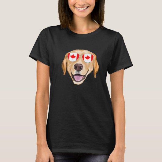 Canadian Flag Yellow Labrador Retriever Dog Canada T-shirt (Voorkant)