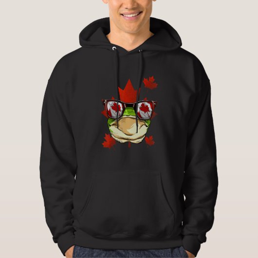 Canadian Frog Maple Tree Leaf Canada Flag Animal F Hoodie (Voorkant)