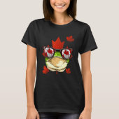 Canadian Frog Maple Tree Leaf Canada Flag Animal F T-shirt (Voorkant)