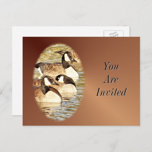 Canadian Geese Briefkaart-Invitation-customize Uitnodiging Briefkaart (Voorkant / Achterkant)