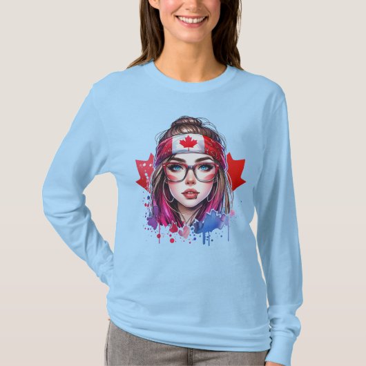 Canadian Girl Shirt met lange mouwen (Voorkant)