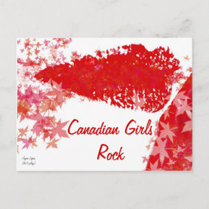 Canadian Girls Rock (Red & White) Pop Art Briefkaa Briefkaart