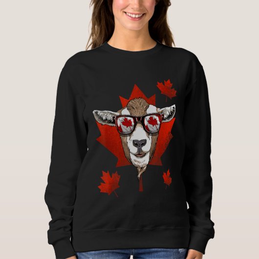 Canadian Goat Maple Tree Leaf Canada Flag Animal G Trui (Voorkant)