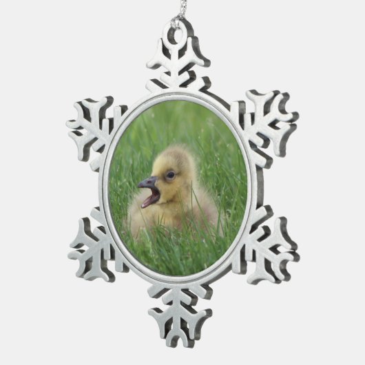 Canadian Goose Chick Tin Sneeuwvlok Ornament (Rechts)