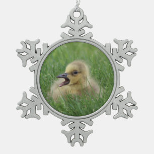 Canadian Goose Chick Tin Sneeuwvlok Ornament
