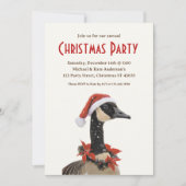 Canadian Goose Red Pet Poinsettias Kerstfeest Kaart (Voorkant)