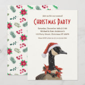 Canadian Goose Red Pet Poinsettias Kerstfeest Kaart (Voorkant / Achterkant)