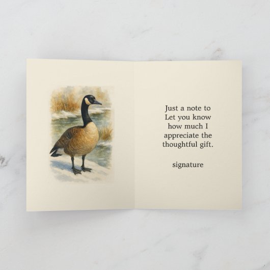 Canadian Goose Wildlife  Bedankkaart (Binnen)