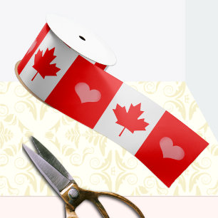 Canadian Heart, Canada Ribbon, Canadese vlag Satijnen Lint