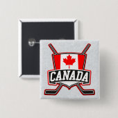 Canadian Hockey Logo Badge Vierkante Button 5,1 Cm (Voorkant /achterkant)