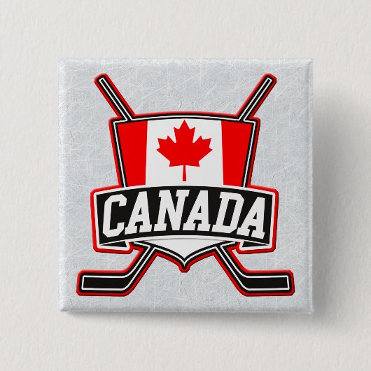 Canadian Hockey Logo Badge Vierkante Button 5,1 Cm (Voorkant)