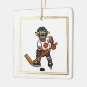 Canadian Hockey Player Kerstversier Keramisch Ornament (Links)