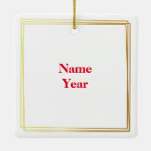 Canadian Hockey Player Kerstversier Keramisch Ornament (Achterkant)