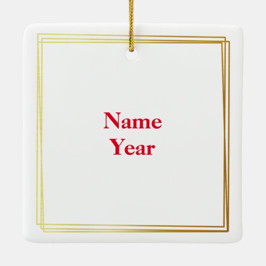 Canadian Hockey Player Kerstversier Keramisch Ornament (Achterkant)