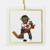 Canadian Hockey Player Kerstversier Keramisch Ornament (Voorkant)