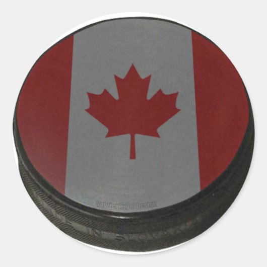 Canadian Hockey Puck Ronde Sticker (Voorkant)
