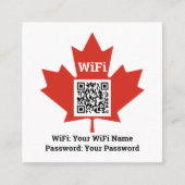 Canadian Hotel Wifi Plus QR Code Plus Adres op een Contactkaartje (Voorkant)