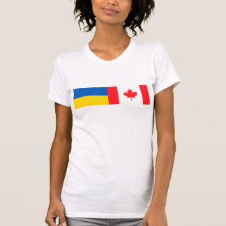 Canadian I stand with Ukraine. CAN & UKR flags. T-shirt