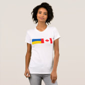 Canadian I stand with Ukraine. CAN & UKR flags. T-shirt (Voorkant volledig)
