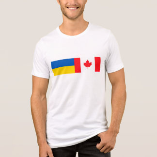 Canadian I stand with Ukraine. CAN & UKR flags. Tri-Blend Shirt