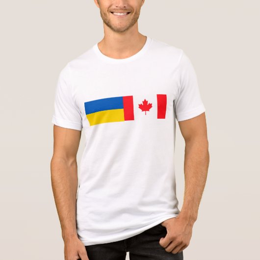 Canadian I stand with Ukraine. CAN & UKR flags. Tri-Blend Shirt (Voorkant)