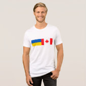 Canadian I stand with Ukraine. CAN & UKR flags. Tri-Blend Shirt (Voorkant volledig)