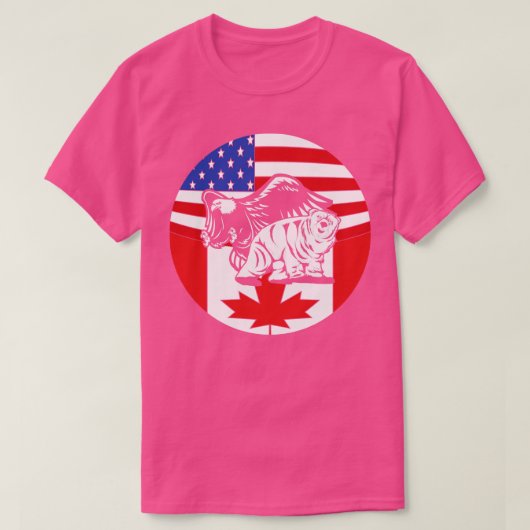 Canadian Ice Beer American Bald Eagle US Flag Cana T-shirt (Design voorkant)