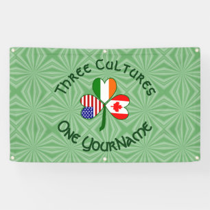 Canadian Irish USA Flags Shamrock Personalized Spandoek