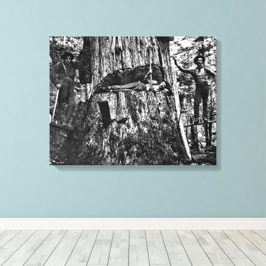 CANADIAN LOGGERS C. 1890 CANVAS AFDRUK (Insitu (Houten vloer))