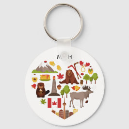 Canadian Love Custom Monogram Key chain Sleutelhanger