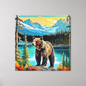Canadian Majestic Mountain Beer Design Canvas Afdruk (Voorkant)