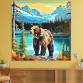 Canadian Majestic Mountain Beer Design Canvas Afdruk (Insitu (Woonkamer))
