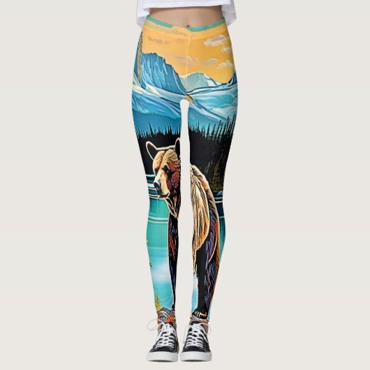Canadian Majestic Mountain Beer Design Leggings (Voorkant)