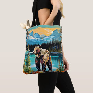 Canadian Majestic Mountain Beer Design Tote Bag