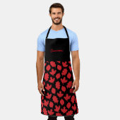 Canadian Maple Leaf, bewerkbare naam Schort (Gedragen)