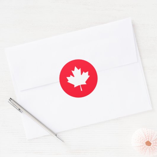 Canadian maple leaf. CANADA. Classic Round Sticker (Envelop)