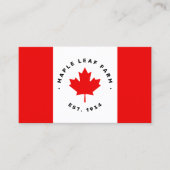 Canadian Maple Leaf Flag Visitekaartje (Voorkant)