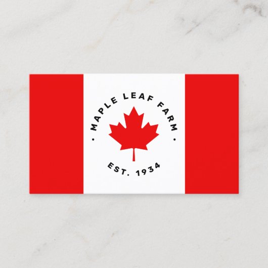 Canadian Maple Leaf Flag Visitekaartje (Voorkant)