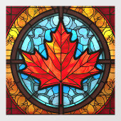 Canadian Maple Leaf Glas in lood Raamsticker (Vel)