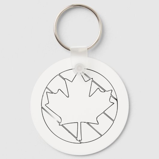 Canadian Maple Leaf lijn tekening illustratie Sleutelhanger (Voorkant)