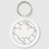 Canadian Maple Leaf lijn tekening illustratie Sleutelhanger (Achterkant)