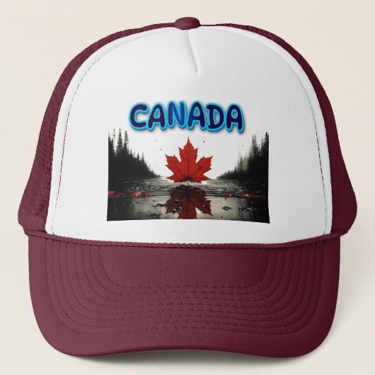 Canadian Maple Leaf Nature Landscape Trucker Pet (Voorkant)