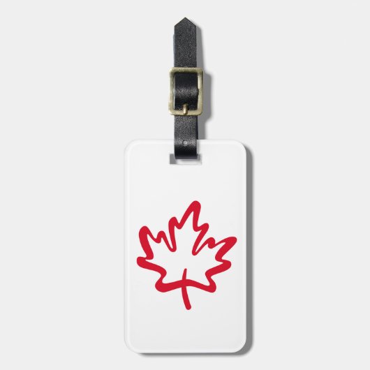 Canadian Maple Leaf Oh Canada Trots Gratis Bagagelabel (Voorkant verticaal)
