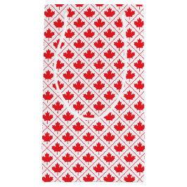 Canadian Maple Leaf Red en White Diamond Design Klein Cadeauzakje