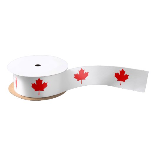 Canadian Maple Leaf Ribbon, Canada Satijnen Lint (Spoel)
