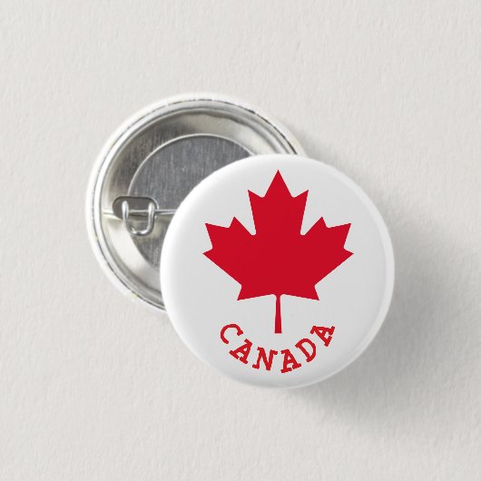 Canadian Maple Leaf Ronde Button 3,2 Cm (Voorkant /achterkant)