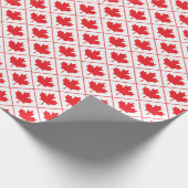 Canadian Maple Leaf Rood en Wit Diamant Patroon Cadeaupapier (Hoek)