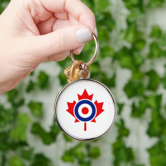 Canadian Maple Leaf Roundel Graphic Sleutelhanger (Hand)