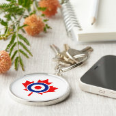 Canadian Maple Leaf Roundel Graphic Sleutelhanger (Zijkant)