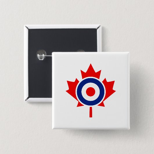 Canadian Maple Leaf Roundel Graphic Vierkante Button 5,1 Cm (Voorkant /achterkant)